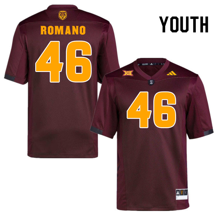 Youth #46 Tommy Romano Arizona State Sun Devils College Football Jerseys Stitched-Maroon